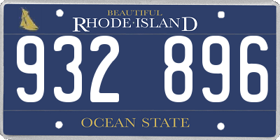 RI license plate 932896