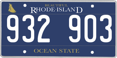 RI license plate 932903