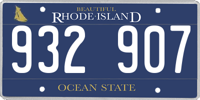 RI license plate 932907