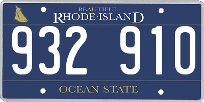 RI license plate 932910