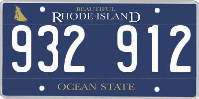 RI license plate 932912
