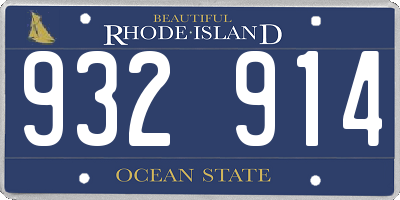 RI license plate 932914