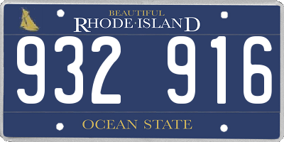 RI license plate 932916