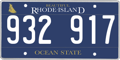 RI license plate 932917