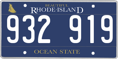 RI license plate 932919