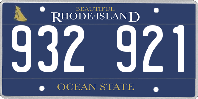 RI license plate 932921