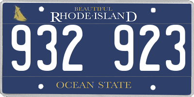 RI license plate 932923