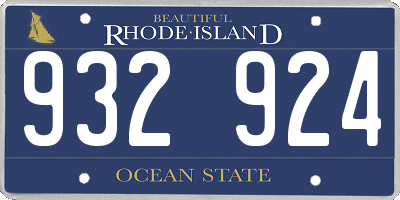 RI license plate 932924