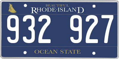 RI license plate 932927