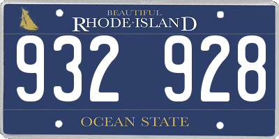RI license plate 932928