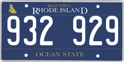 RI license plate 932929