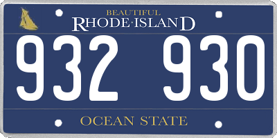 RI license plate 932930