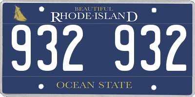 RI license plate 932932
