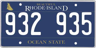 RI license plate 932935