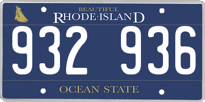 RI license plate 932936