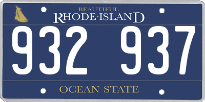 RI license plate 932937