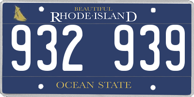 RI license plate 932939