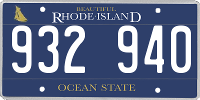 RI license plate 932940