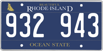 RI license plate 932943