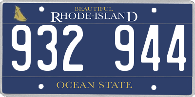 RI license plate 932944