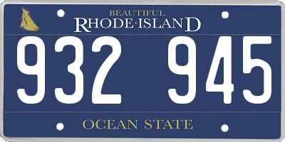 RI license plate 932945