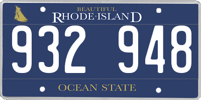 RI license plate 932948