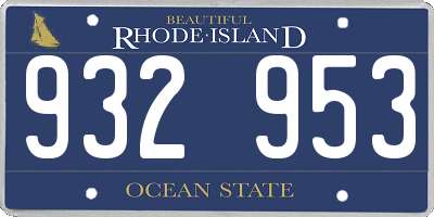 RI license plate 932953