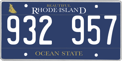RI license plate 932957