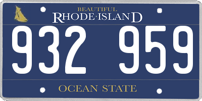 RI license plate 932959