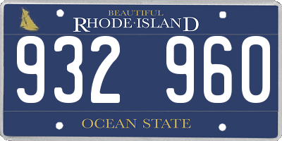 RI license plate 932960