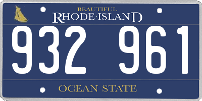 RI license plate 932961
