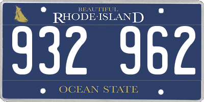 RI license plate 932962