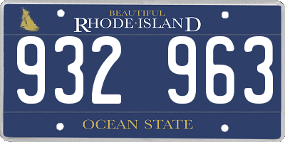 RI license plate 932963