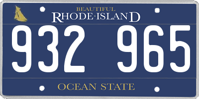 RI license plate 932965