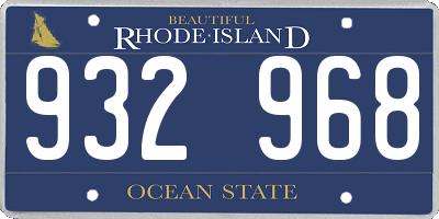 RI license plate 932968