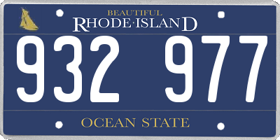 RI license plate 932977