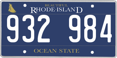 RI license plate 932984