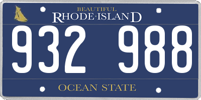 RI license plate 932988