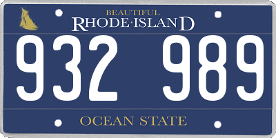 RI license plate 932989