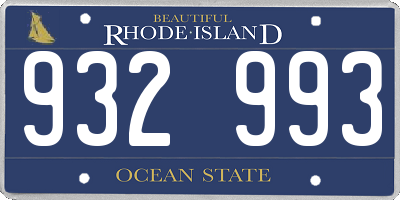 RI license plate 932993