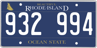 RI license plate 932994