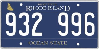 RI license plate 932996