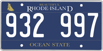 RI license plate 932997