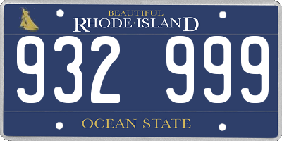 RI license plate 932999
