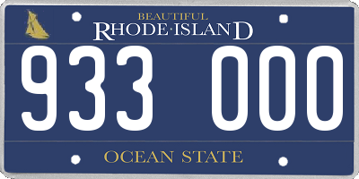 RI license plate 933000