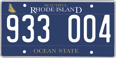 RI license plate 933004