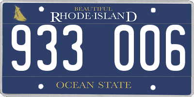 RI license plate 933006