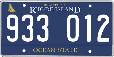 RI license plate 933012