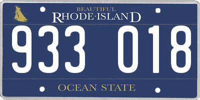 RI license plate 933018