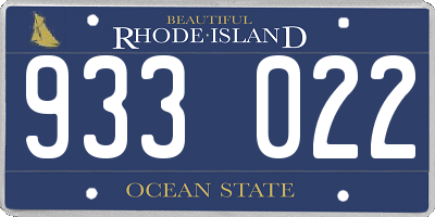 RI license plate 933022